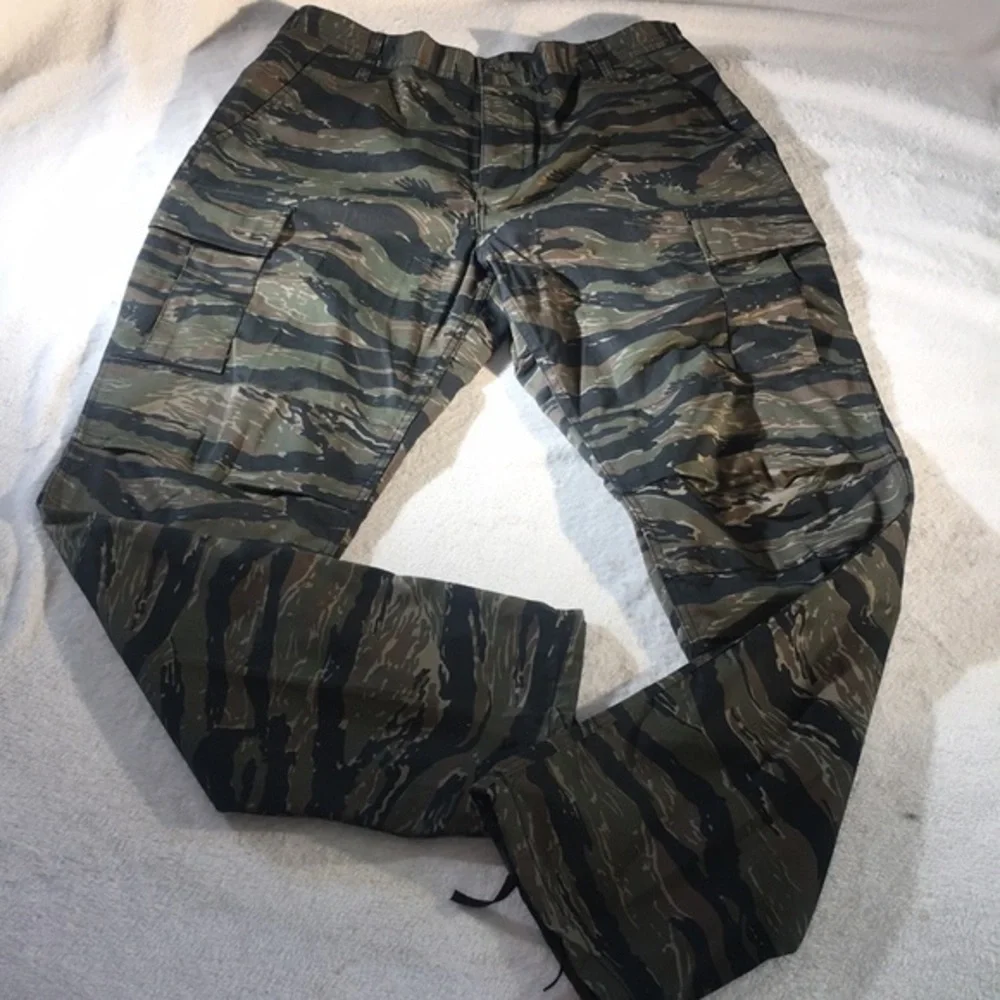 Mens Green Stipend Camouflage Military Cargo Pants